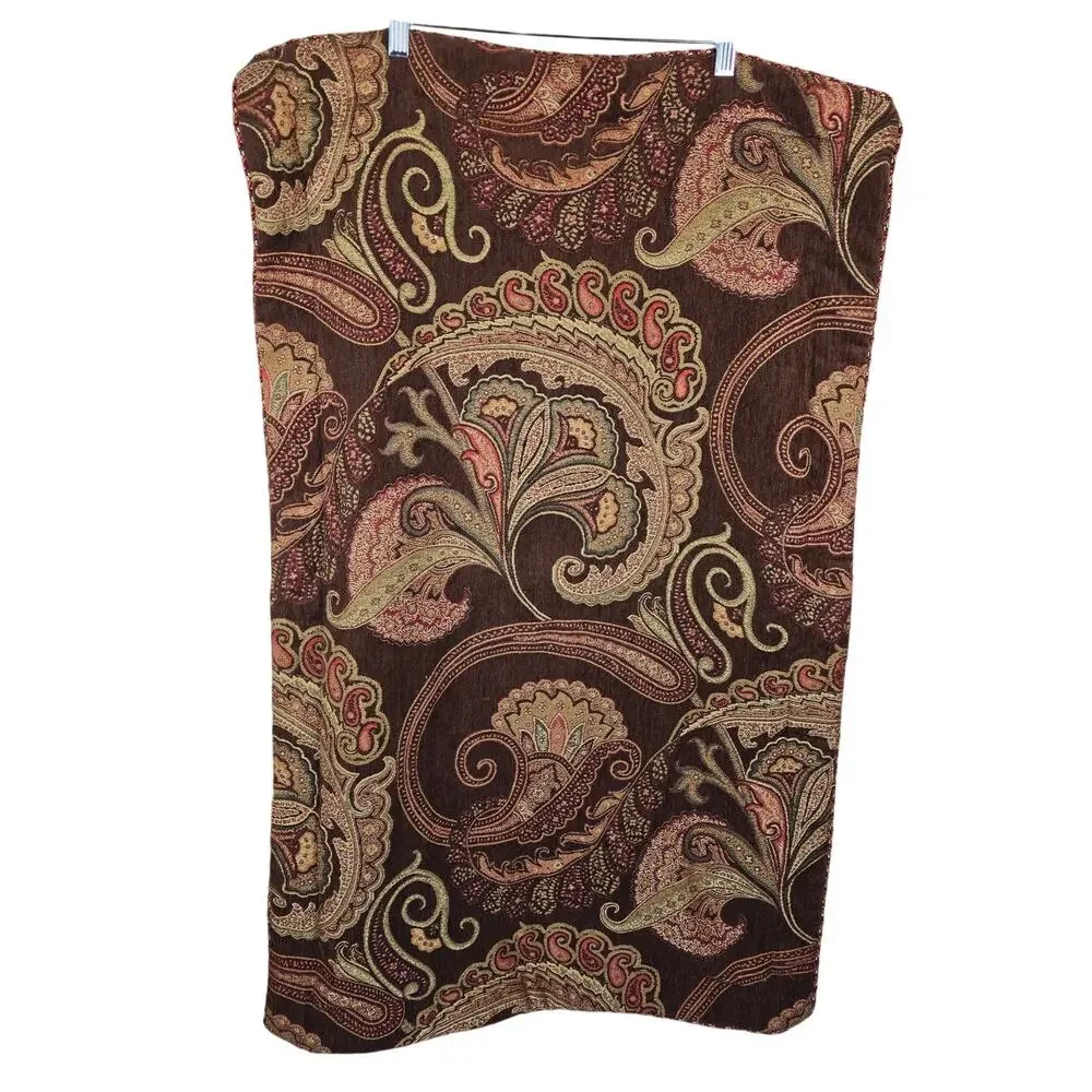 Croscill Pasiley Floral Burgundy Brown Quilted Large Pillow Shams Corded Trim